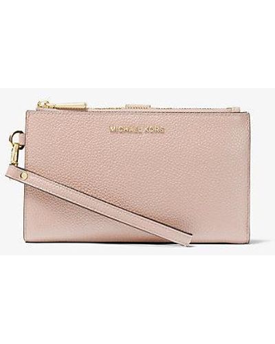 Michael Kors Adele Pebbled Leather Smartphone Wallet - Pink