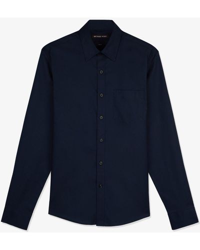 Michael Kors Camisa slim-fit de mezcla de algodón - Azul