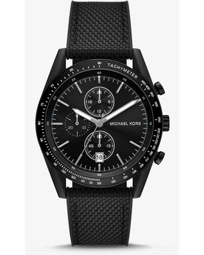 Michael Kors Warren Chronograph Nylon Watch 42mm - Black