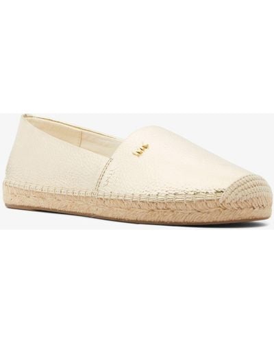 Michael Kors Kendrick Metallic Faux Pebbled Leather Espadrille - Natural