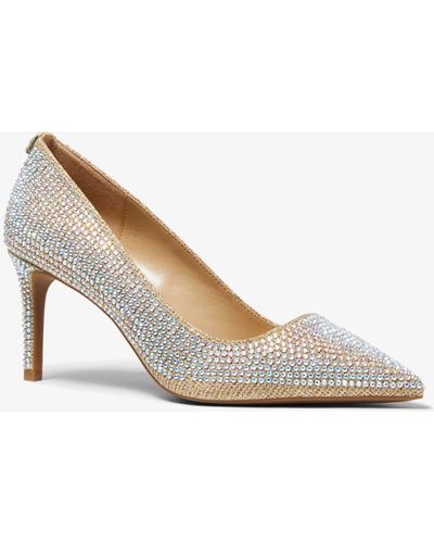 Michael Kors Zapato de salón Alina Flex de malla de cadena brillante con adorno de cristal - Blanco