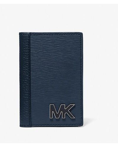 Michael Kors Hudson Leather Bi-fold Card Case - Blue