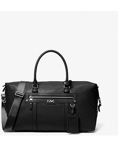 Michael Kors Mk Varick Leather Duffel Bag - Black