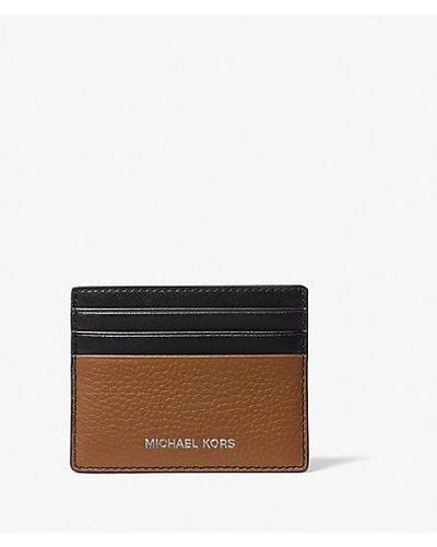 Michael Kors Cooper Pebbled Leather Tall Card Case - Brown