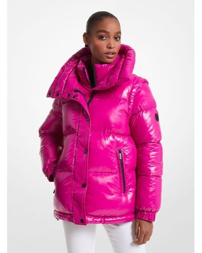 Michael Kors Mk 2-In-1 Quilted Nylon Puffer Jacket - Pink