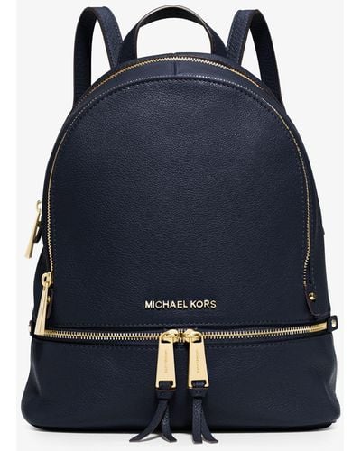 Michael Kors Rhea Medium Leather Backpack - Blue