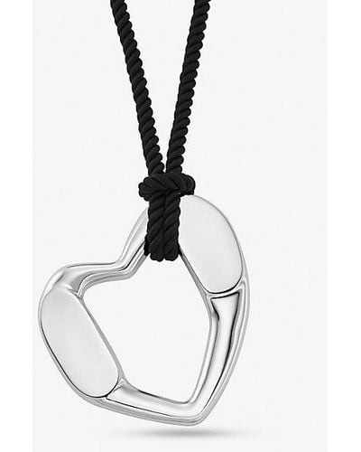 Michael Kors Precious Metal-plated Brass Heart Necklace - White
