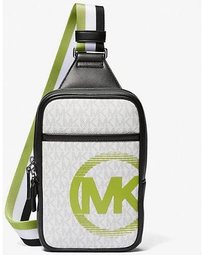 Michael Kors Cooper Medium Signature Logo Sling Pack - White
