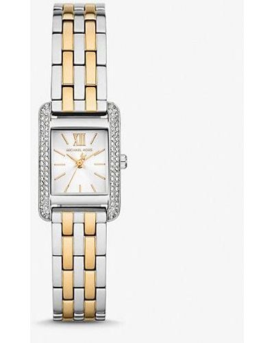 Michael Kors Mini Monroe Pavé Two-tone Watch - White