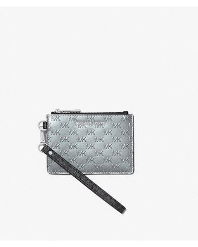 Michael Kors Jet Set Small Logo Embossed Patent Leather Coin Purse - White