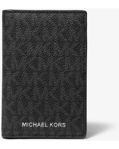 Michael Kors Porta carte di credito a libro Hudson con logo - Multicolore
