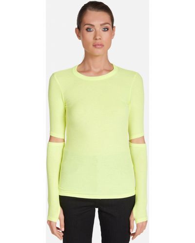 Michael Lauren Solomon Fitted Tee Neon Citrus - Yellow