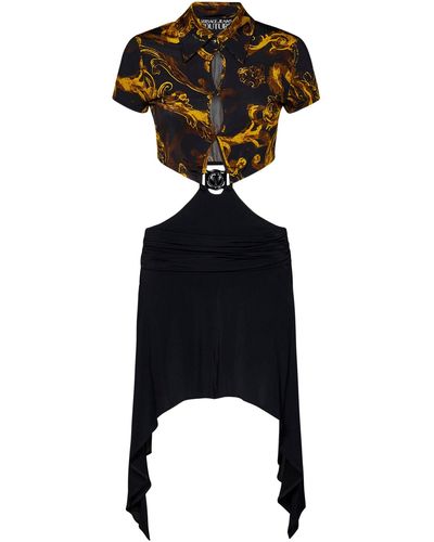 Versace Abito Mini Watercolour Couture - Nero