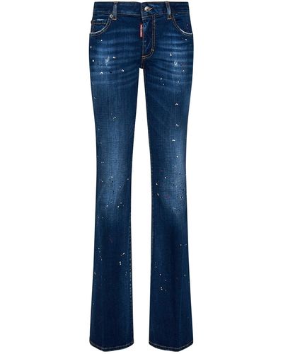 DSquared² Medium Waist Flare Twiggy Jeans - Blue