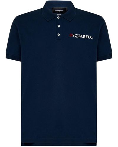 DSquared² Backdoor Access Tennis Fit Polo Shirt - Blue