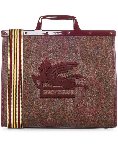 Etro Borsa A Mano Love Trotter Media Paisley - Marrone