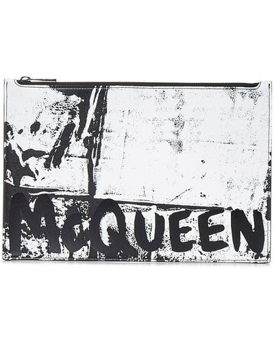 Alexander McQueen Clutch McQueen Graffiti - Bianco