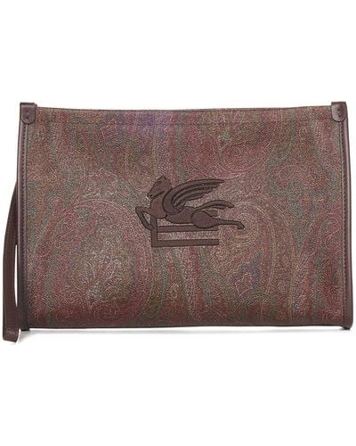 Etro Love Trotter Paisley Clutch - Brown