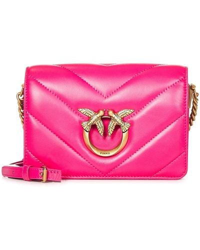 Pinko Borsa A Spalla Mini Love Bag Click Big Chevron - Rosa