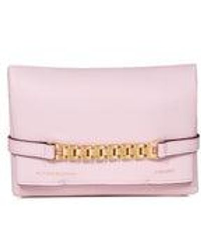 Victoria Beckham Mini Chain Pouch With Long Strap Clutch - Pink