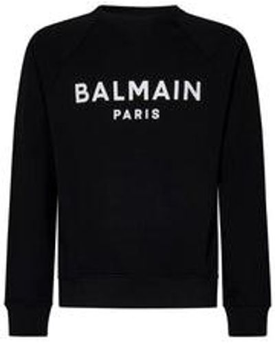 Balmain Classic Logo Print Sweatshirt In Black