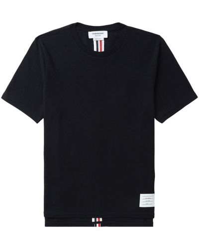 Thom Browne Rwb Stripe Piqué T-shirt - Black