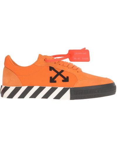 Off-White c/o Virgil Abloh Vulc Striped Low-top Canvas Trainers - Orange
