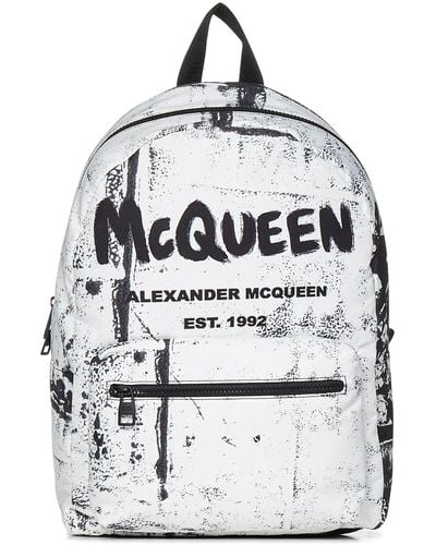 Alexander McQueen Zaino Metropolitan McQueen Graffiti - Grigio
