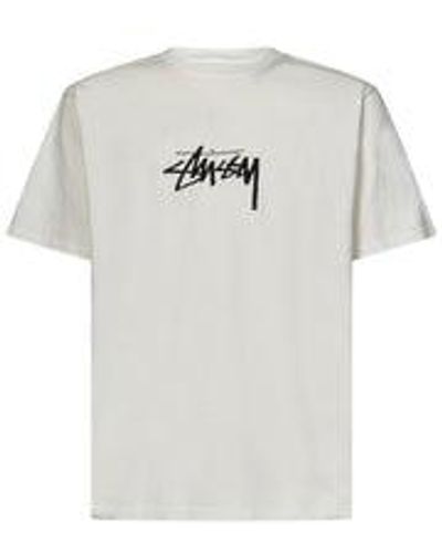 Stussy Small Stock Tee Pigment Dyed T-shirt - Gray