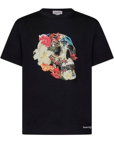 Alexander McQueen T-Shirt Floral Skull - Nero