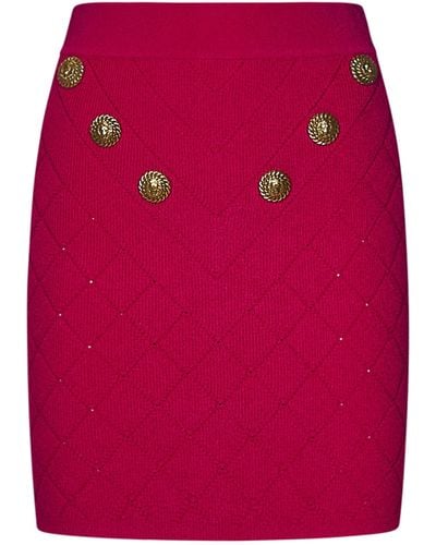 Balmain Paris Mini Skirt - Red