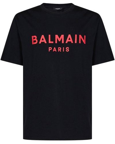 Balmain T-Shirt Paris Con Stampa - Nero