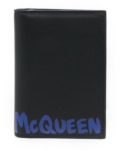 Alexander McQueen Graffiti-logo Leather Pocket Organiser - White