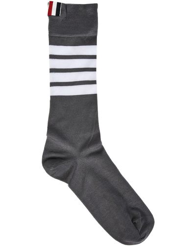 Thom Browne 4-Bar Stripe Socks - Grey