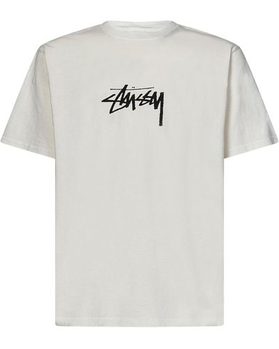 Stussy T-shirt SMALL STOCK TEE PIGMENT DYED - Grigio