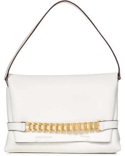 Victoria Beckham Chain Pouch Leather Shoulder Bag - White