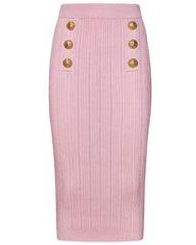 Balmain Paris Midi Skirt - Pink