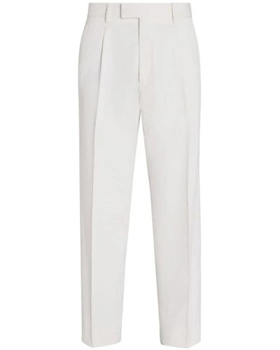 Zegna Slim-Fit Trousers - White