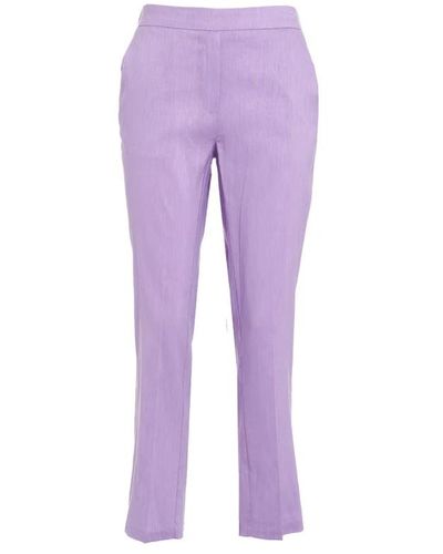 Silvian Heach Trousers > slim-fit trousers - Violet