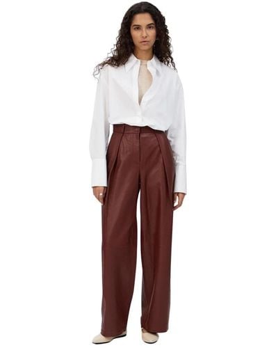 IVY & OAK Trousers > leather trousers - Rouge