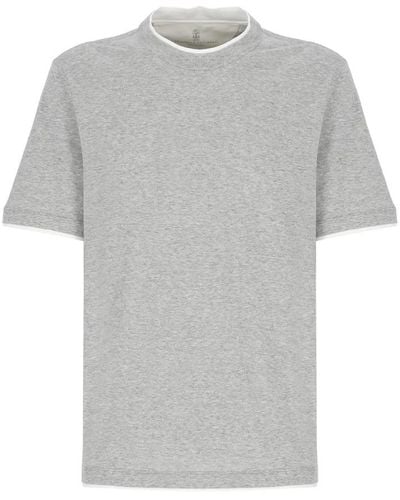 Brunello Cucinelli T-Shirts - Gray