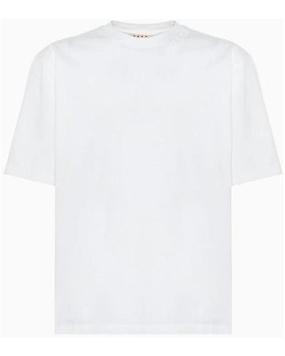 Marni T-shirt in cotone organico collo a giro - Bianco