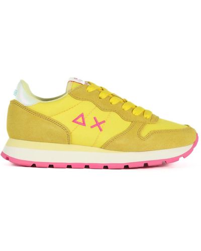 Sun 68 Zapatillas de cuero y tela ally solid nylon - Amarillo