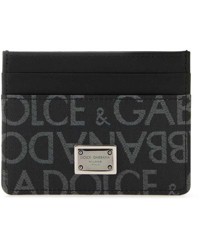Dolce & Gabbana Porta carte di credito in pelle nera - Nero