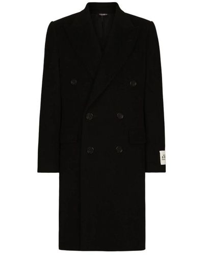 Dolce & Gabbana Double-breasted Wool Coat - Black