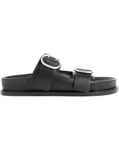 Jil Sander Leather sandali - Nero