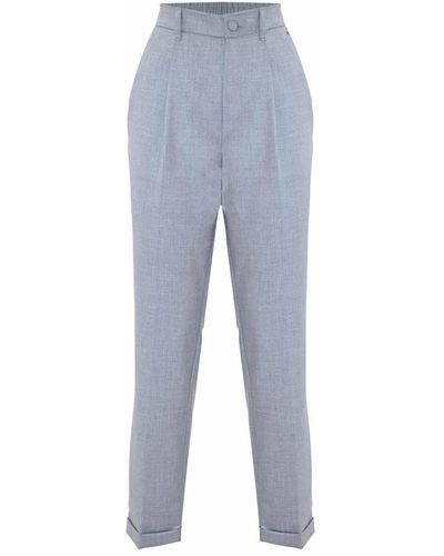 Kocca Pantalones elegantes rectos con cintura elástica - Azul