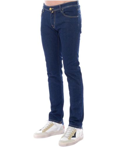 Jacob Cohen Slim fit jeans mit gelben details - Blau