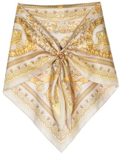 Versace Sciarpa di seta con stampa barocco signature - Neutro