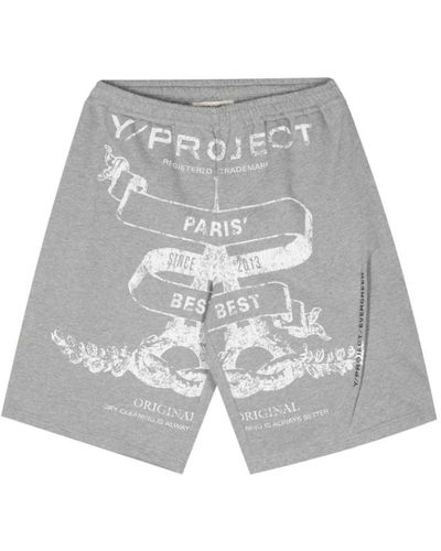 Y. Project Shorts in jersey di cotone organico grigio